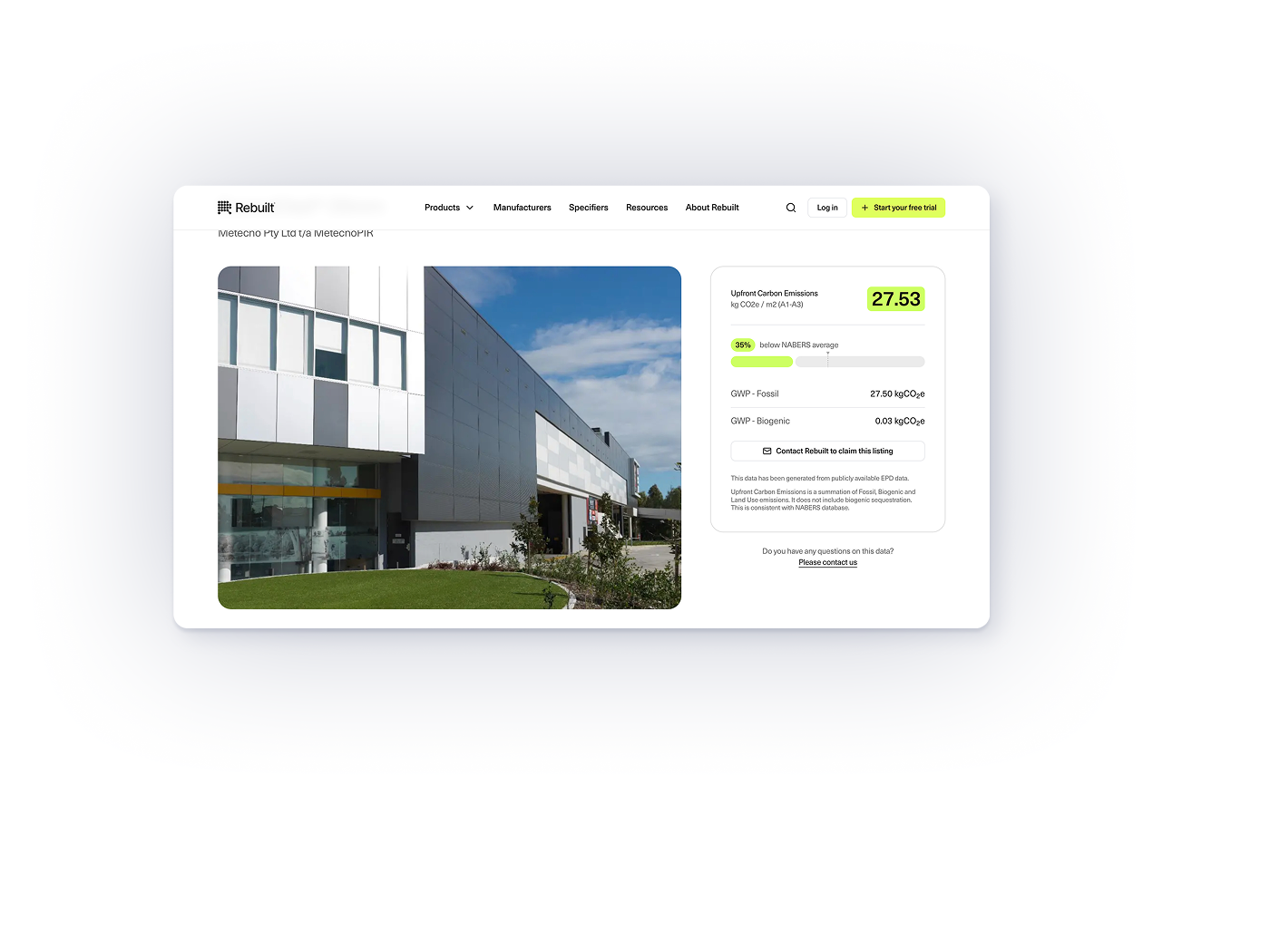 Carbon reporting (web & PDF)